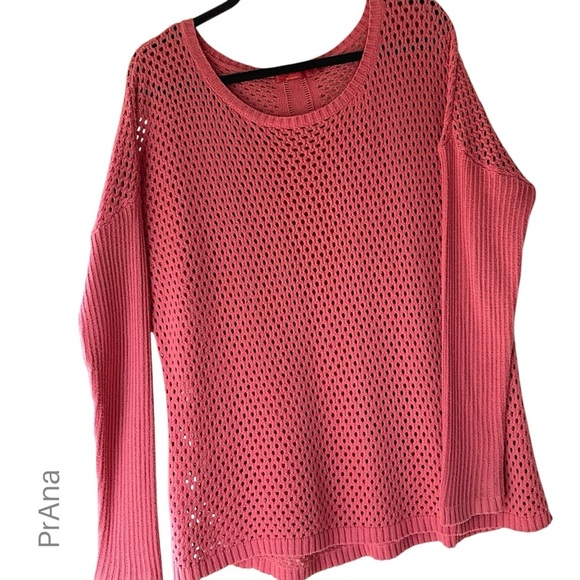 PRANA | PARKER OPEN WEAVE SWEATER ORGANIC COTTON |SIZE: LARGE - Picture 1 of 9